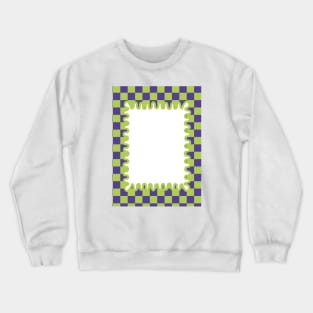 90s Checkerboard - Purple Green Crewneck Sweatshirt